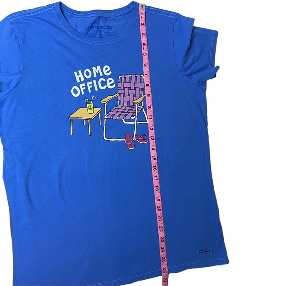 Life is Good Home Office beach blue crusher t-shirt lawn chair flip flops drink - Picture 9 of 9